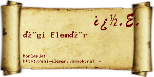 Égi Elemér névjegykártya